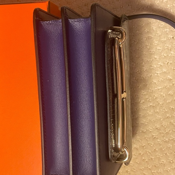 BRAND NEW EXOTIC Hermes Mini Roulis Touch in BLEU ENCRE w GHW. PRISTINE! - Picture 8 of 9